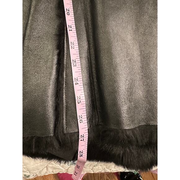 SPECTACULAR 1-OF-A-KIND VINTAGE  BLACK TOSCANA SHEARLING SMOOTH LEATHER JACKET - Picture 10 of 10